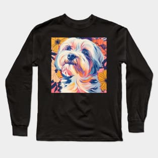 Lhasa Apso in 80's Long Sleeve T-Shirt